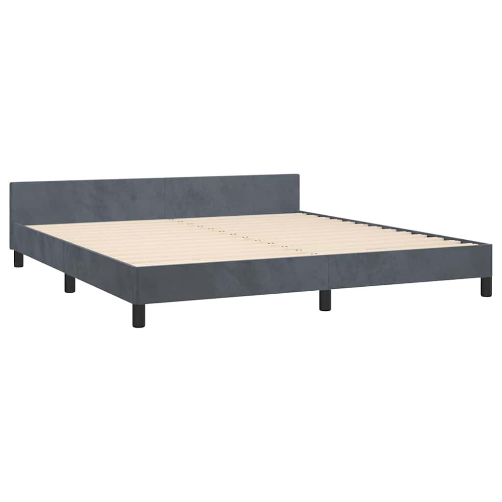 vidaXL Bed Frame without Mattress Dark Grey 183x213 cm Velvet