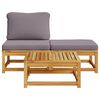 vidaXL 3 Piece Garden Lounge Set with Cushions Solid Wood Acacia