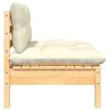 vidaXL 2-Seater Garden Sofa with Cream Cushions Solid Pinewood