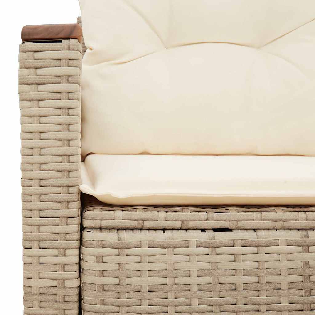 vidaXL Garden Sofa with Cushions 2-Seater Beige Poly Rattan