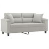 vidaXL 2-Seater Sofa with Pillows Light Grey 140 cm Microfibre Fabric