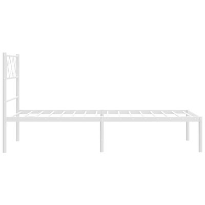 vidaXL Metal Bed Frame without Mattress with Headboard White 100x190cm