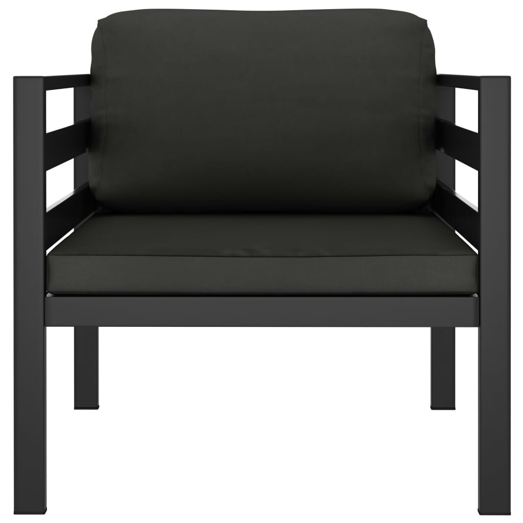 vidaXL Single Sofas 2 pcs with Cushions Aluminium Anthracite