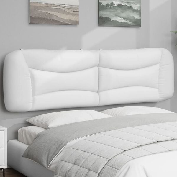 vidaXL Headboard Cushion "Hvar" White 183 cm King Faux Leather