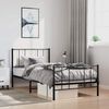 vidaXL Metal Bed Frame without Mattress with Footboard Black 100x190cm