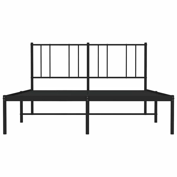 vidaXL Metal Bed Frame without Mattress with Headboard Black 150x200cm