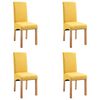 vidaXL Dining Chairs 4 pcs Yellow Fabric