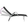 vidaXL Sun Lounger Textilene and Aluminium Black