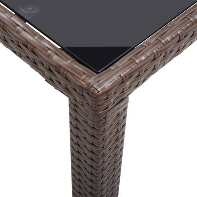 vidaXL Garden Table Brown 123x60x74 cm Poly Rattan