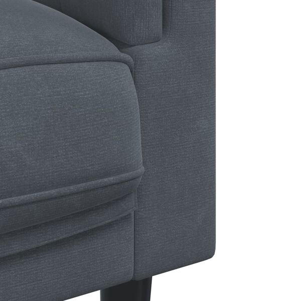 vidaXL 3 Piece Sofa Set with Pillows Dark Grey Velvet