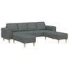 vidaXL Living Room Couch 3 pcs Dark Grey Polyester