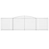 vidaXL Arched Gabion Basket 400x50x100/120 cm Galvanised Iron