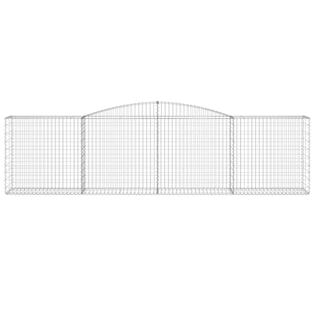 vidaXL Arched Gabion Basket 400x50x100/120 cm Galvanised Iron