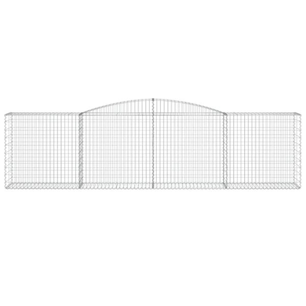 vidaXL Arched Gabion Basket 400x50x100/120 cm Galvanised Iron