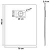 vidaXL Shower Base Tray SMC White 90x70 cm