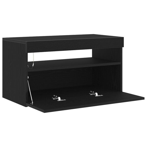 vidaXL TV Cabinet Black 75 x 35 x 40 cm Engineered wood
