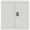 vidaXL Office Cabinet with 2 Doors Grey 90 cm Steel