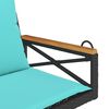 vidaXL Swing Bench with Cushions Black 63x62x40 cm Poly Rattan