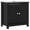 vidaXL 2 Piece Bathroom Furniture Set BERG Black Solid Wood Pine