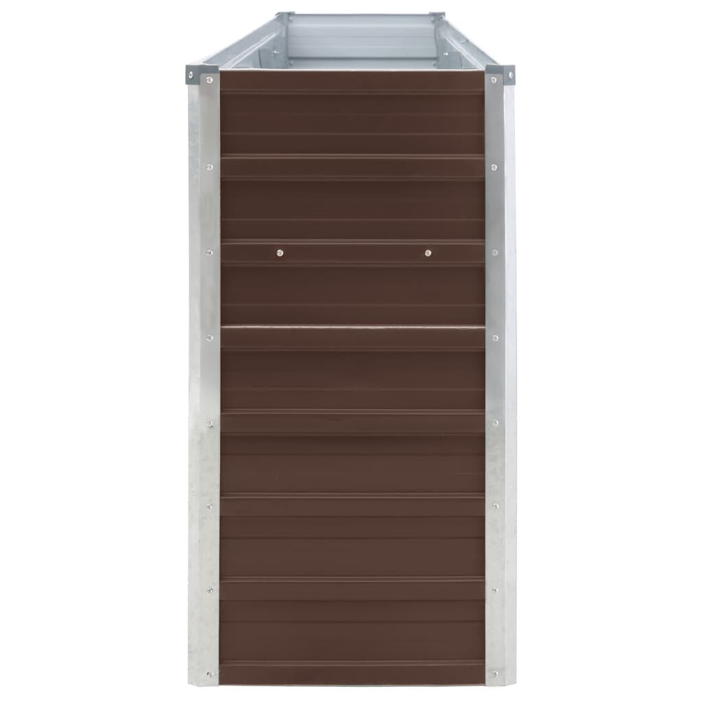 vidaXL Raised Garden Bed 320x40x77 cm Galvanised Steel Brown