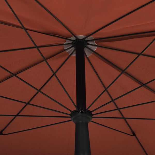 vidaXL Garden Parasol with Pole 200x130 cm Terracotta