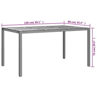 vidaXL 5 Piece Garden Dining Set with Cushions Grey Poly Rattan