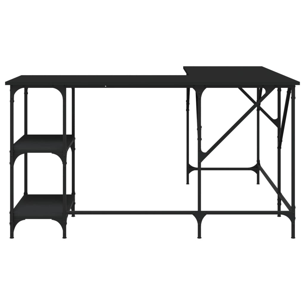 vidaXL Desk Black 139x139x75 cm Engineered Wood