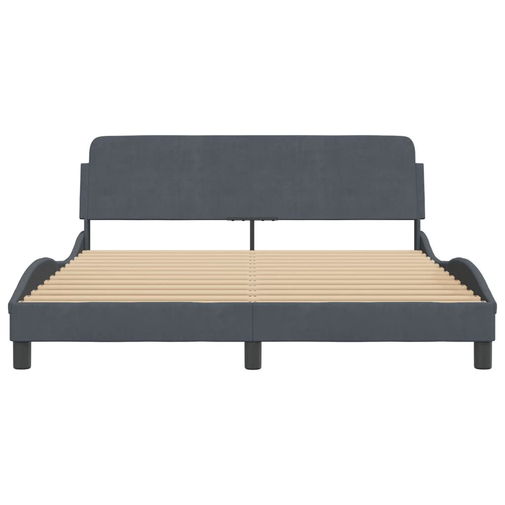vidaXL Bed Frame without Mattress Dark Grey 152x203 cm Queen Velvet