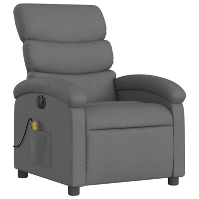 vidaXL Electric Massage Recliner Chair Dark Grey Fabric