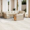 vidaXL 13 Piece Garden Sofa Set with Cushions Beige Poly Rattan