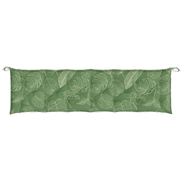 vidaXL Garden Bench Cushion Leaf Pattern 200x50x7 cm Fabric