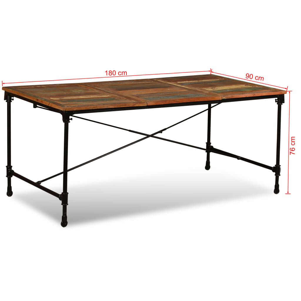 vidaXL Dining Table Solid Reclaimed Wood 180 cm