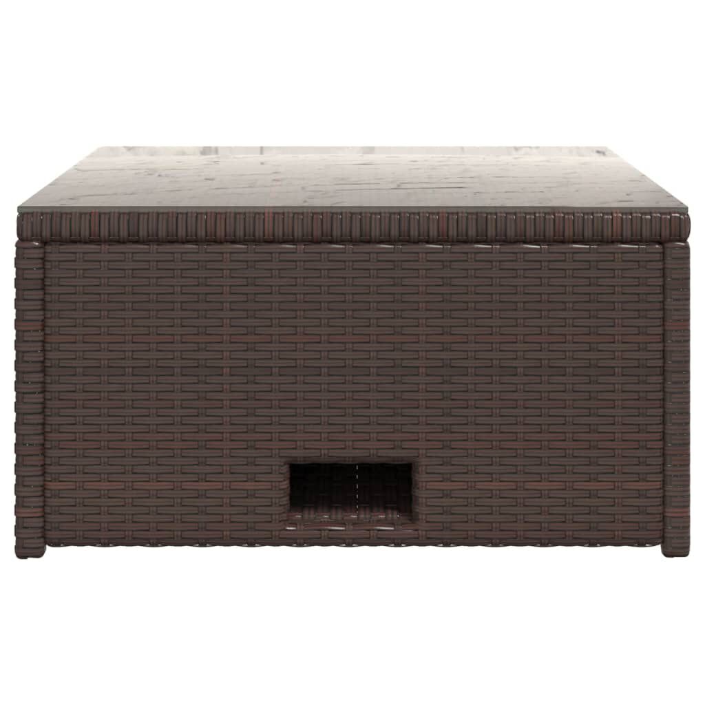 vidaXL 4 Piece Garden Lounge Set with Cushions Poly Rattan Brown