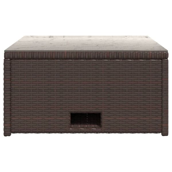 vidaXL 4 Piece Garden Lounge Set with Cushions Poly Rattan Brown
