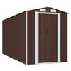 vidaXL Garden Shed Dark Brown 192x440x223 cm Galvanised Steel
