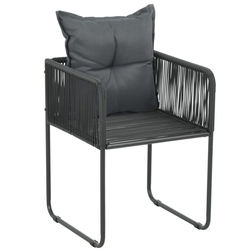 vidaXL 3 Piece Garden Dining Set PVC Rattan Black and Brown