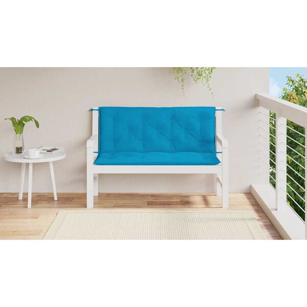 vidaXL Garden Bench Cushion Light Blue 120x(50+50)x7cm Oxford Fabric
