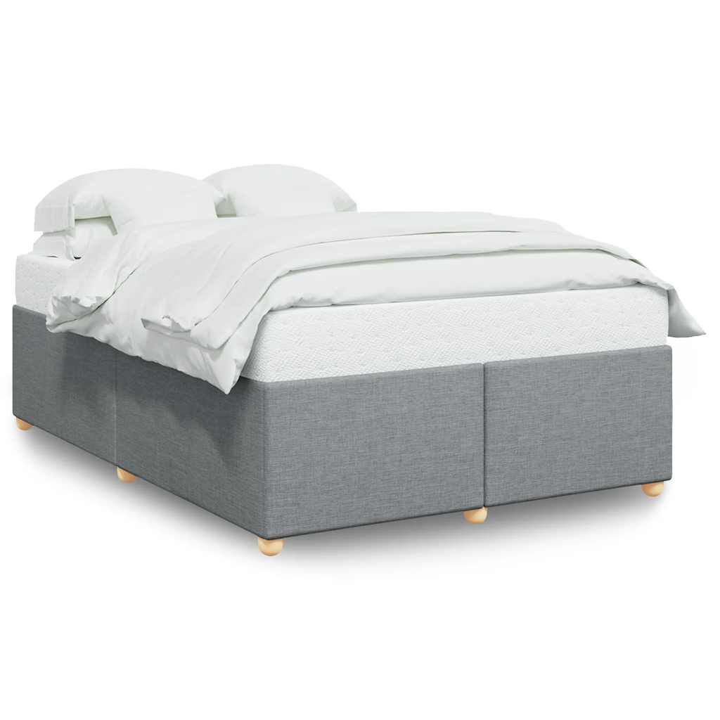 vidaXL Bed Frame without Mattress Light Grey Queen Fabric