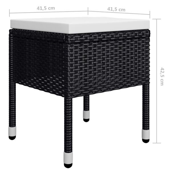vidaXL 7 Piece Garden Dining Set Black