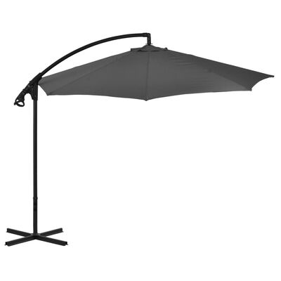 vidaXL Cantilever Garden Parasol with Steel Pole 300 cm Anthracite