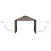 vidaXL Gazebo with Double Extending Roofs 3x3x2.75 m Taupe 180g/m²
