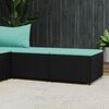 vidaXL Garden Footrests with Cushions 2 pcs Black Poly Rattan