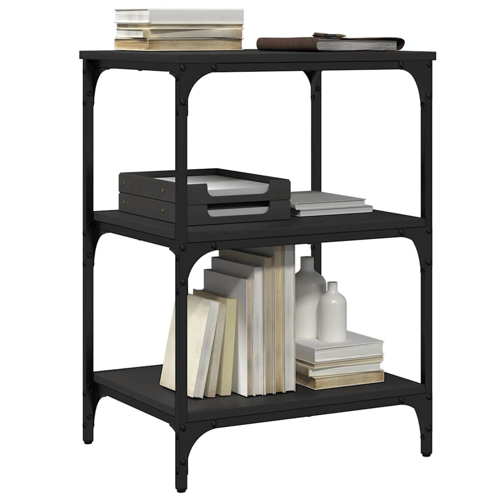 vidaXL Printer Stand 3-Tier Black 50x41x75 cm Engineered Wood