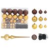 vidaXL Artificial Pre-lit Christmas Tree with Ball Set Gold 210 cm PET