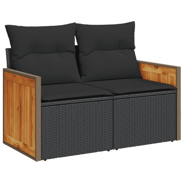 vidaXL 8 Piece Garden Sofa Set with Cushions Grey Poly Rattan