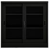 vidaXL Sliding Door Cabinet Black 90x40x90 cm Steel