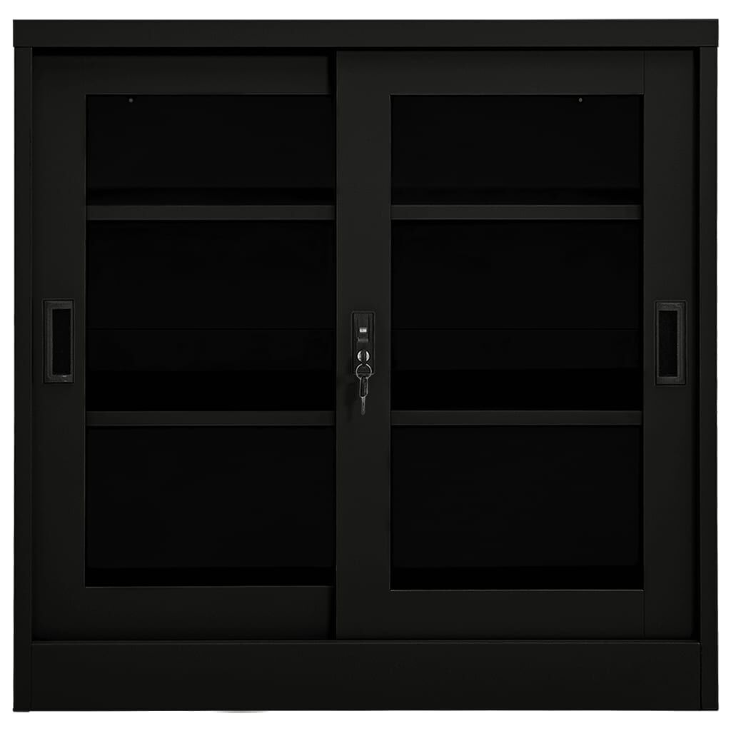 vidaXL Sliding Door Cabinet Black 90x40x90 cm Steel