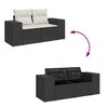vidaXL 10 Piece Garden Sofa Set with Cushions Black Poly Rattan Acacia