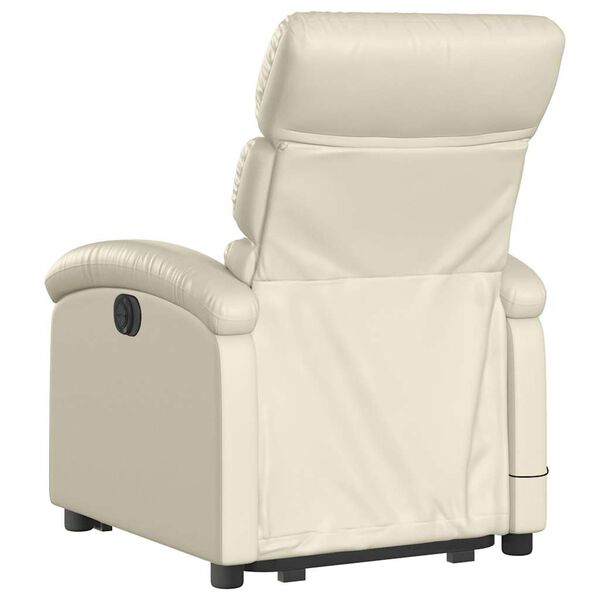 vidaXL Electric Stand up Massage Recliner Chair Cream Faux Leather