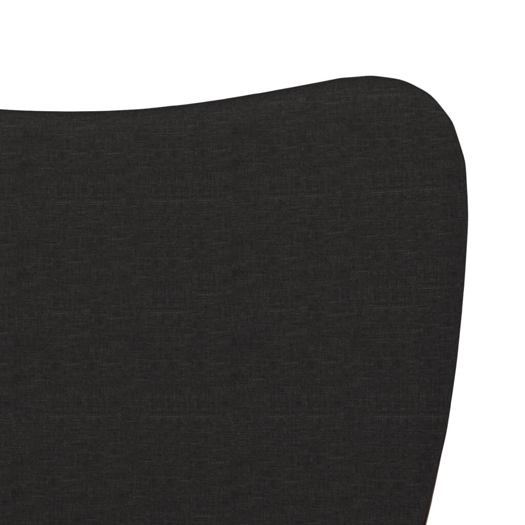 vidaXL Dining Chairs 2 pcs Black Fabric and Faux Leather